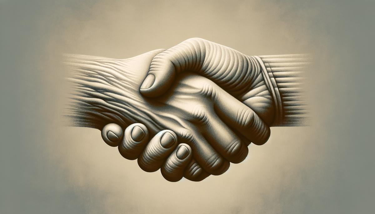 Image of a hand reaching out for a handshake symbolizing conflict resolution