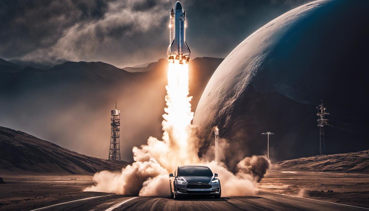 Image of Elon Musk, SpaceX, and Tesla showcasing his leadership style in action.