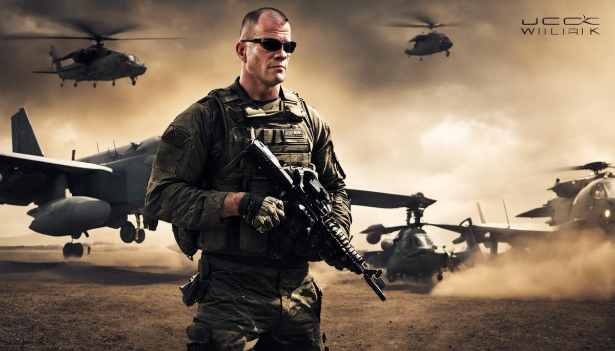 Jocko Willink in his military uniform, showcasing his leadership skills on the battlefield.