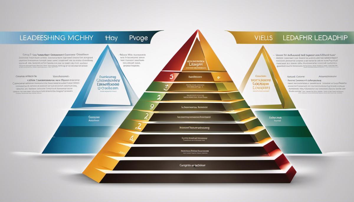 Hierarchy pyramid depicting the different levels of leadership in an organization