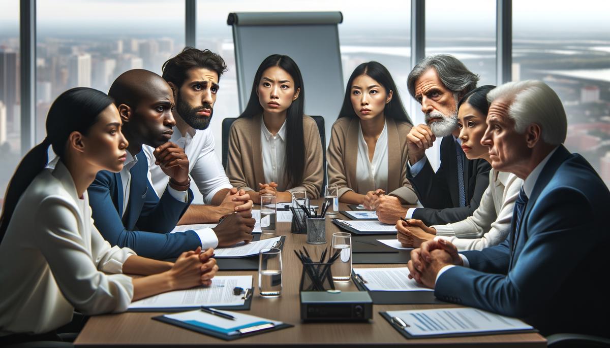 Image depicting a group of diverse individuals engaged in a negotiation process.