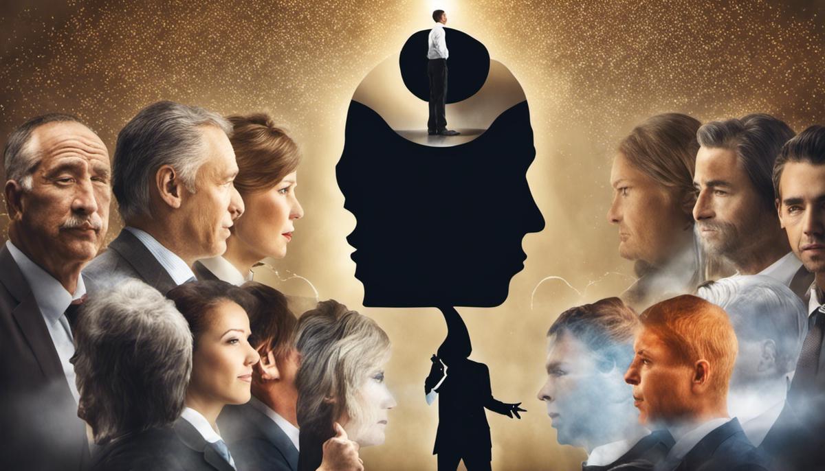 Image depicting the importance of self-awareness in leadership, showing a leader understanding their own emotions and impact on others.